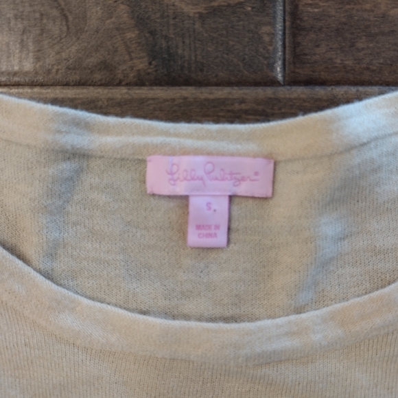 LILLY PULITZER Women's blue tan colorblock Pullover Sweater - S - Picture 8 of 12